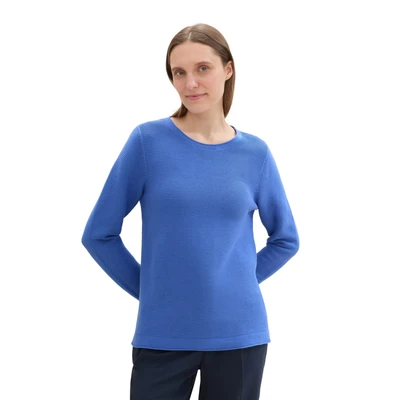 Abbildung von TOM Tailor NEW Ottoman Strickpullover, Damen, Größe: XXL, Preppy jean blue