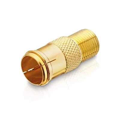 Abbildung von adaptare 60524 Adapter mit F Quick Stecker auf Buchse vergoldet Gold
