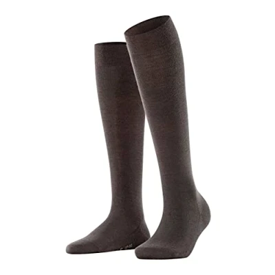 Abbildung von FALKE Damen Kniestrümpfe Softmerino W KH Wolle lang einfarbig 1 Paar, Braun (Dark Brown 5239), 41 42