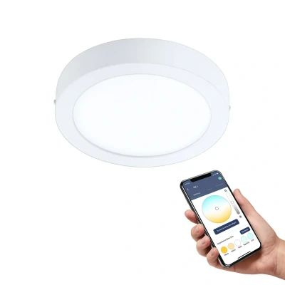 Abbildung von Eglo 900103 LED Badezimmer Deckenleuchte FUEVA Z weiss H:2.8 Ø:21cm rund, dimmbar IP44 2700 6500K mit Connect Funktion