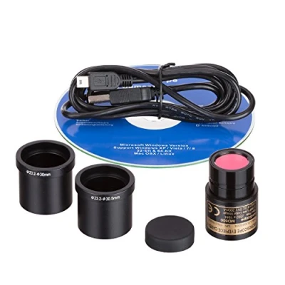 Abbildung von MD500 5mp Digital Kompakt Mikroskopkamera Video Standbild Okular Mikroskop Kamera mit Ring Adapter