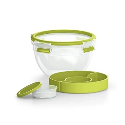 Abbildung von Emsa Salatbox XL mit Einsätzen Clip Go, Kunststoff, (Stück, 1 tlg., Frischhaltedose), ToGo Salatschüssel Frischhaltedose