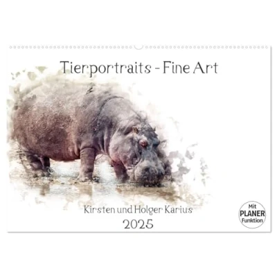 Abbildung von Tierportraits Fine Art (Wandkalender 2025 DIN A2 quer), CALVENDO Monatskalender