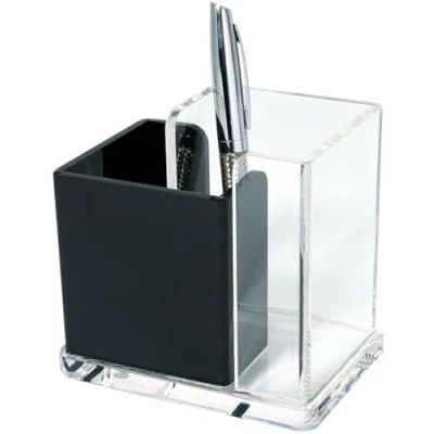 Abbildung von Wedo 606001 Acryl Butler (Acryl Exklusiv, 2 Fächer) glasklar/schwarz
