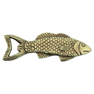 Abbildung von Sea Club Flaschenöffner Fisch Kapselheber Messing antik 15x5cm Maritime Deko