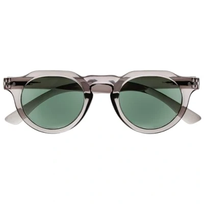 Abbildung von OPULIZE RIO Sonnenlesebrille Rahmen Oben Flach UV400 Sonnenschutz Grau Damen Herren Federscharniere S53 7 +2.00