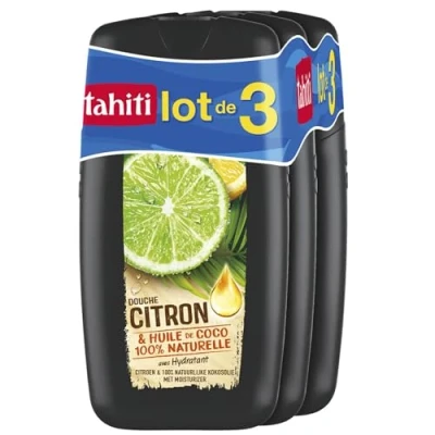Abbildung von Tahiti Flasche Duschgel, Kokosöl und Zitrone, natürliche Feuchtigkeit, 3 x 250 ml