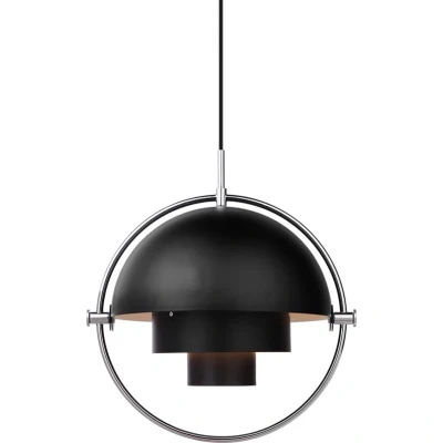 Abbildung von GUBI Hängeleuchte Multi Lite, Ø 36 cm, chrom/schwarz