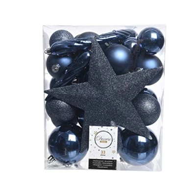 Abbildung von Christbaumkugeln Mix 33 Stück Nachtblau Kerst Decoris