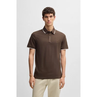 Abbildung von BOSS Passertip Poloshirt, Herren, Größe: Large, Open brown