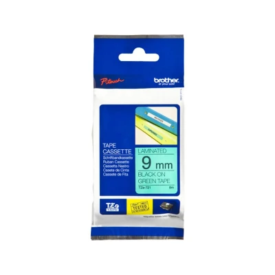 Abbildung von Brother TZe 721 (9 mm) Schwarz bis grün Tape
