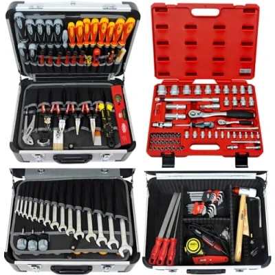 Abbildung von FAMEX Werkzeugset 418 18 PROFESSIONAL, Alu Werkzeugkoffer, Kapazität 30 kg, Platz für weitere Werkzeuge