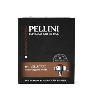 Abbildung von Pellini Gustobar N.1, Gemahlener Kaffee für Espressomaschinen mit Samtigem Geschmack, Arabica und Robusta Mischung, Mittlere Röstung, 2 Packungen je 250g