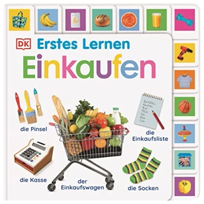 Abbildung von Erstes Lernen. Einkaufen: Pappbilderbuch mit Griff Register und über 200 Fotos ab 1 Jahr