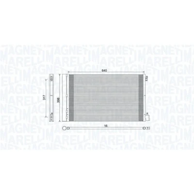 Abbildung von MAGNETI MARELLI 350203779000 Klimakondensator mit Trockner 653x393,4x12 393,4 653 12 OPEL: Insignia A Sports Tourer, Limousine