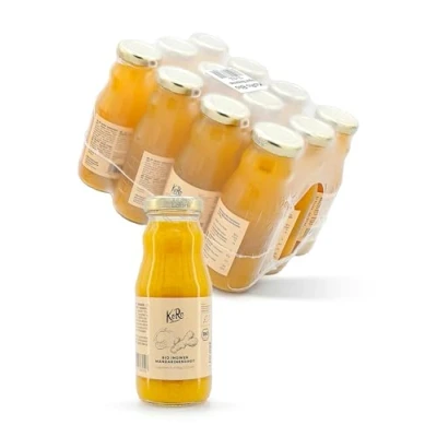 Abbildung von KoRo Bio Ingwer Mandarinen Shot 12 x 200 ml fruchtig scharfer Saft zum puren Genuss oder in Cocktails und Tees Vegan