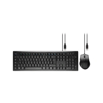Abbildung von Goobay 96493 USB Tastatur Maus Set / Kabelgebundenes Desktop Silent Keyboard QWERTZ Deutsch, schwarz