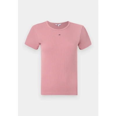 Abbildung von Tommy Jeans SLIM Essential Tshirt basic, Damen, Größe: 32, Tahiti berry