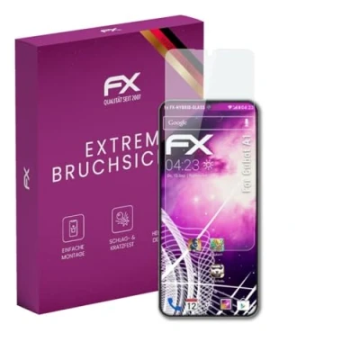 Abbildung von atFoliX Glasfolie kompatibel mit Cubot A1 Panzerfolie, 9H Hybrid Glass FX Schutzpanzer Folie