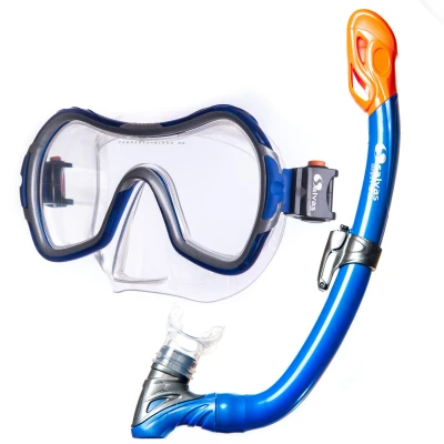 Abbildung von Salvas Schnorchel Kinder Set Wave Tauch Maske + Schnorchel, Taucher Beschlag DryTop Silikon