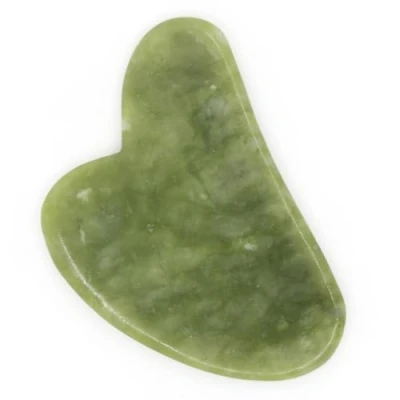 Abbildung von Sun &amp; Sia Gua Sha aus Naturstein grüne Jade (+ Hülle) Massage für Gesicht und Körper zur Erfrischung des Teints, Behandlung von Schwellungen Augenringen, Stimulierung der Durchblutung