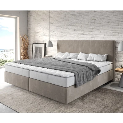 Abbildung von DELIFE Boxspringbett Dream Well, Mikrofaser Beige 200x200 cm Bonell Matratze PU Topper