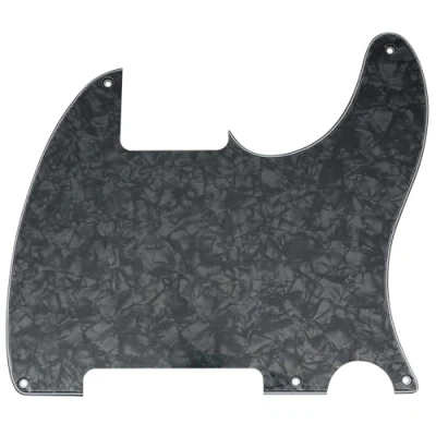 Abbildung von Musiclily 5 Löcher American Vintage Tele Pickguard T Style Gitarren Schlagbrett für Fender USA/Mexican Telecaster Esquire E Gitarre,4 lagig Black Pearl