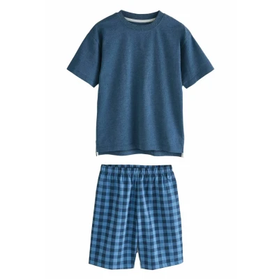 Abbildung von Next Check 2 PACK Set Nachtwäsche Navy blue grey für Kinder, Größe: 116,