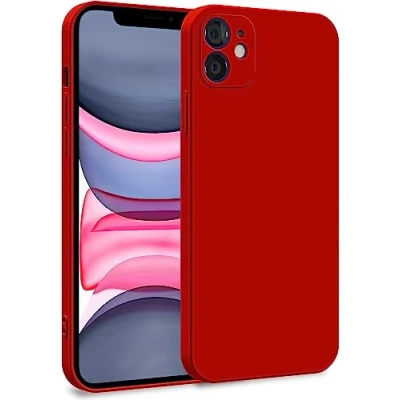 Abbildung von MyGadget Hülle kompatibel mit iPhone 11 Zweilagige Handyhülle Kameraschutz Cover Innenfutter &amp; Silikon außen Rot