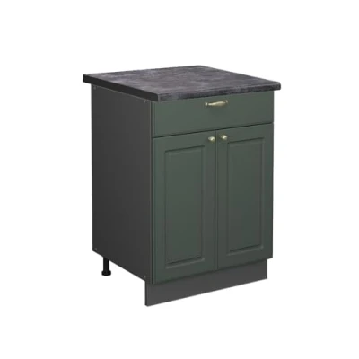 Abbildung von Vicco Küchenunterschrank Fame Line, Grün Gold Landhaus/Anthrazit, 60 cm mit Schublade, AP Anthrazit