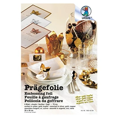 Abbildung von 10 x Ludwig Bähr Prägefolie 70my 20x30cm VE=6 Blatt 3 Farben sortiert