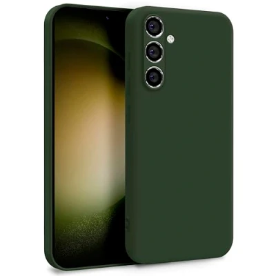 Abbildung von MyGadget Silikon Hülle kompatibel mit Samsung Galaxy S23 FE Zweilagige Handyhülle Kameraschutz Cover Innenfutter &amp; außen Olivgrün