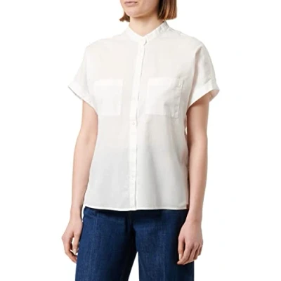 Abbildung von camel active MIT Stehkragen Hemdbluse, Damen, Größe: Medium, Milk white