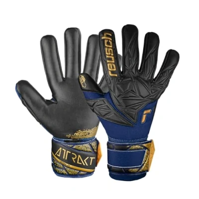 Abbildung von Reusch Attrakt NC Torwarthandschuhe für Erwachsene, Unisex, 4411 Premium Blue/Gold/Schwarz, 11