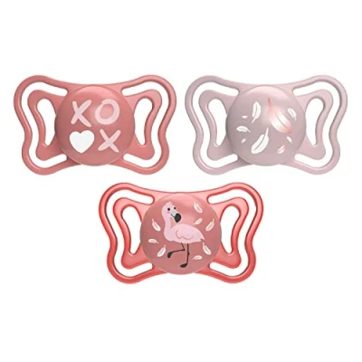 Abbildung von PhysioForma Light Baby Schnuller mit Silikonsauger für 6 16 Monate, leicht und atmungsaktiv, ergonomische Form, unterstützt die physiologische Atmung richtige Entwicklung des Mundes, Rosa, 2