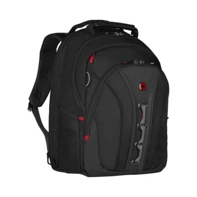 Abbildung von WENGER Legacy Laptop Rucksack, Notebook bis 16 Zoll, 24 l, Damen Herren, Business Uni Schule Reisen, Schwarz/Grau, 600631