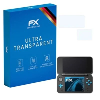 Abbildung von atFoliX Schutzfolie kompatibel mit Nintendo New 2DS XL Folie, ultraklare FX Displayschutzfolie (3er Set)