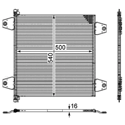 Abbildung von MAHLE ORIGINAL AC 121 000P Klimakondensator ohne Trockner 500mm