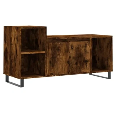 Abbildung von vidaXL TV Schrank, Fernsehschrank mit Eisenbeinen, Fernsehtisch für Wohnzimmer, Lowboard Sideboard Ständer Gerät, Räuchereiche Holzwerkstoff
