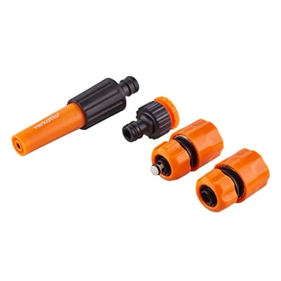 Abbildung von MIVOS Schlauchanschluss Set für 1/2 Zoll Gartenschlauch Grundausstattung Satz mit Hahnanschluss Wasserstop Schlauchverbinder Gartenspritze Starterset Bewässerung
