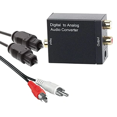 Abbildung von auvisio Spdif Adapter: Audio Konverter Digital (Toslink/Koaxial) zu Analog (Cinch) mit Kabel (analog Wandler, optisches auf Cinch, Digitaler Audioausgang optisch Klinke)
