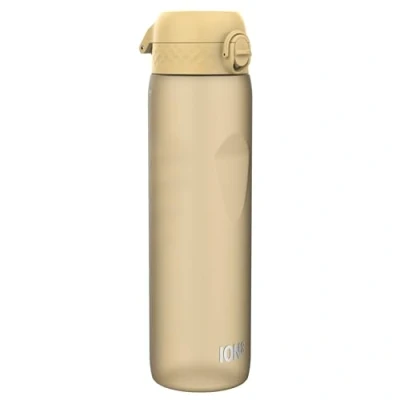 Abbildung von Ion8 1 Liter Trinkflasche, 1000ml, Auslaufsicher, Einhandöffnung, Sichere Verriegelung, Spülmaschinenfest, BPA frei, Tragegriff, Leicht zu Reinigen, Ideal für Sport und Fitnessstudio, Wüste