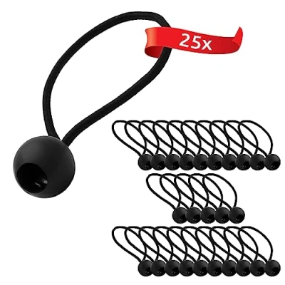 Abbildung von ECENCE Spanngurt 25x Spann Gummi mit Kugel Schwarz Planenspanner (25 St)