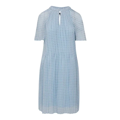 Abbildung von comma Fließendes Plissee Kleid aus Chiffon mit All Over Print hellblau 38