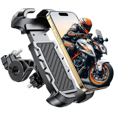 Abbildung von Mohard Handyhalterung Fahrrad, [Niemals Herunterfallen] 360 Drehbar Bike Handlebar Bags Motorrad, Handyhalter Fahrrad für Rennrad MTB, Kompatibel mit 4,7 6,8 Zoll Smartphone