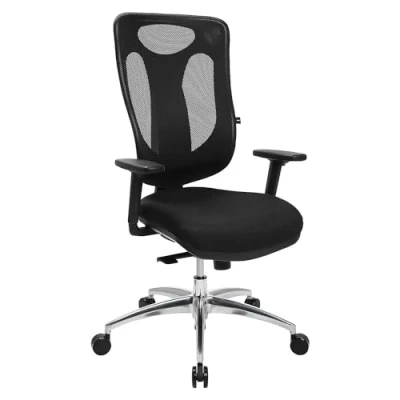 Abbildung von TOPSTAR Sitness Net Pro 100, ergonomik ofis sandalyesi, çal??ma masas? nokta senkronizasyonu, yüksekli?i ayarlanabilir kolçaklar dahil, Kuma?, siyah, 59 x 56 120 cm