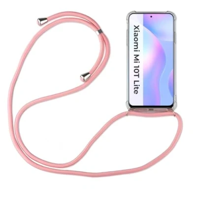 Abbildung von betterfon Xiaomi Mi 10T Lite Handykette Smartphone Halskette Hülle mit Band Schnur Case zum Umhängen Handyhülle Kordel für Rosa