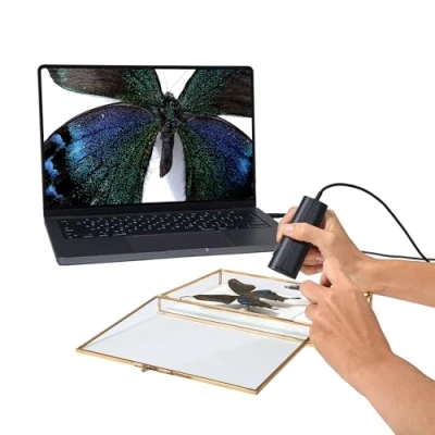 Abbildung von IPEVO P2V Ultra 4K/13MP Objektkamera mit Kameraclip, 1 cm Super Makrofokus, Handheld, Webcam &amp; Doc Kamera, eingebautes Mikrofon AI Rauschunterdrückung, für Nahaufnahmen Demo, Unterricht