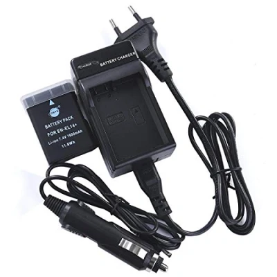 Abbildung von DSTE® EN EL14 ENEL14 Ersatz Batterie und DC111E Reise Ladegerät Compatible für Nikon D3100 D3200 D3300 D5100 D5200 D5300 D5500 P7000 P7100 P7200 P7700 P7800 Kamera