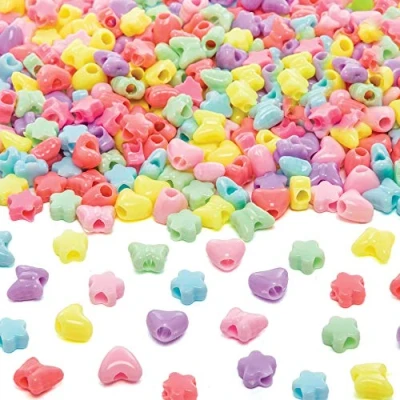 Abbildung von Baker Ross AT405 Pony Perlen, gemischte Pastellfarben, Vorteilspack, Schmuck, Armbänder, Halsketten und Schlüsselanhänger, Kinderbastelarbeiten, pädagogisches Spielzeug, Geschenke mehr 400 Stück